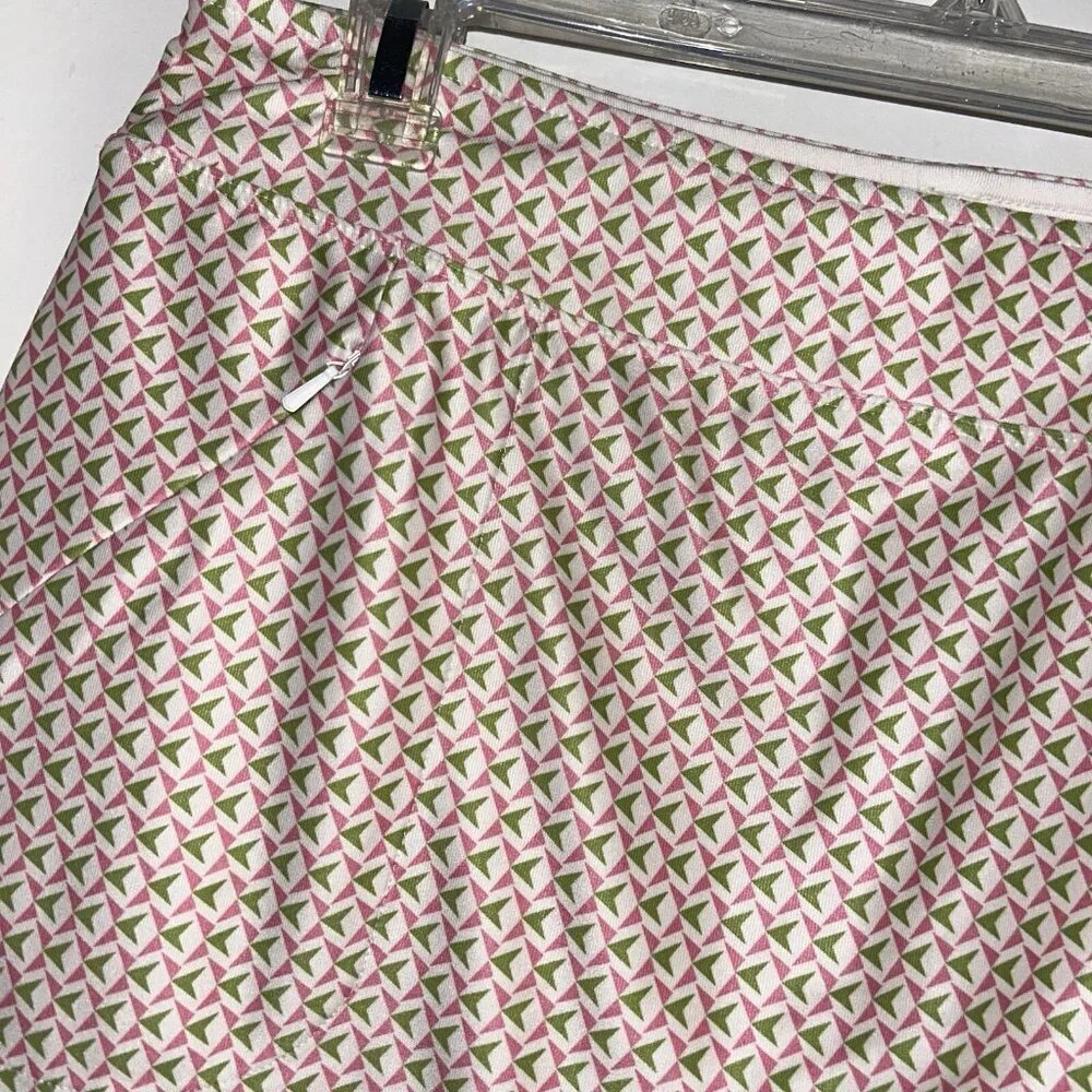 Slazenger White & Pink Geometric Golf Pocketed Sporty Skort Skirt Size Medium